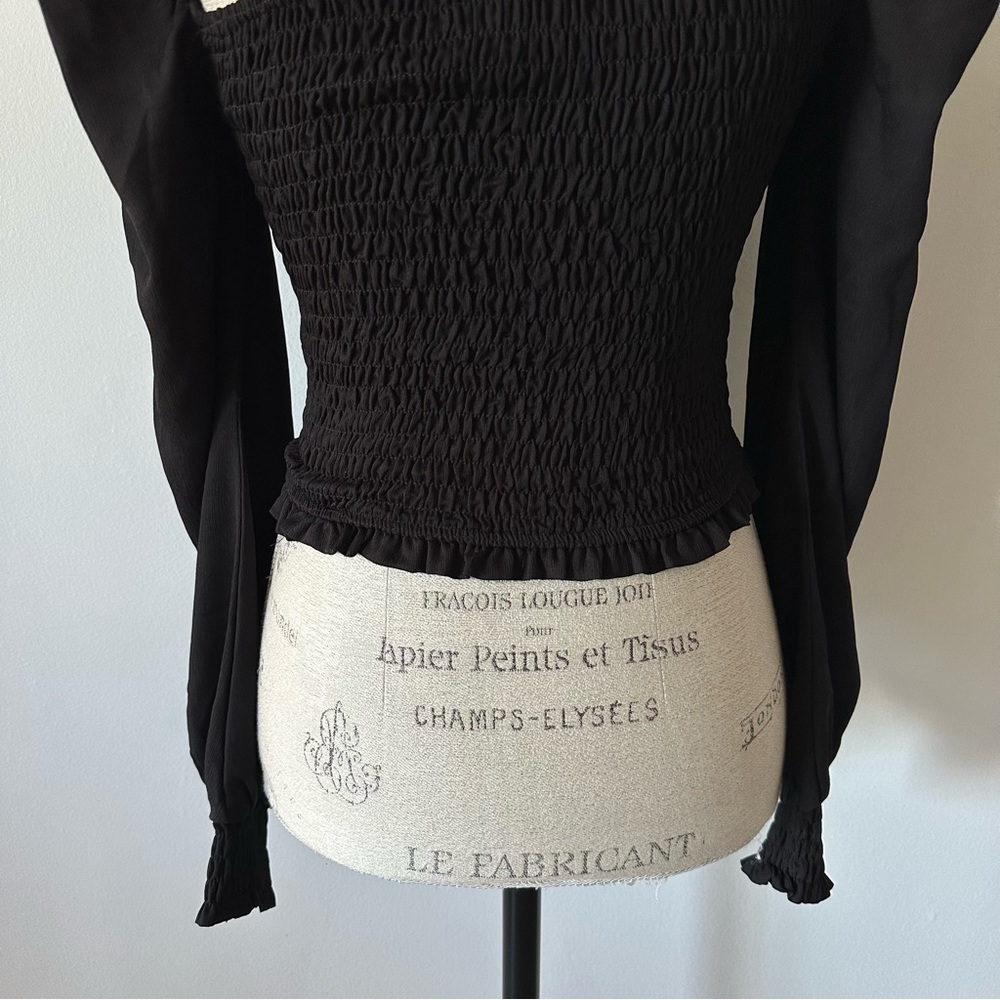 Superdown Black Cropped Blouse Small - image 6